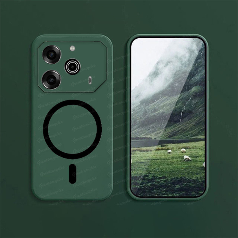 Tecno Pova 6 5G Li7 / Pova 6 Pro Li9 / Pova 6 Neo เคสโทรศัพท์แม่เหล็กสีลูกกวาดเคลือบแม่เหล็กวงกลมชาร์จไร้สายเคส TPU แบบนุ่ม - รูปที่ 4