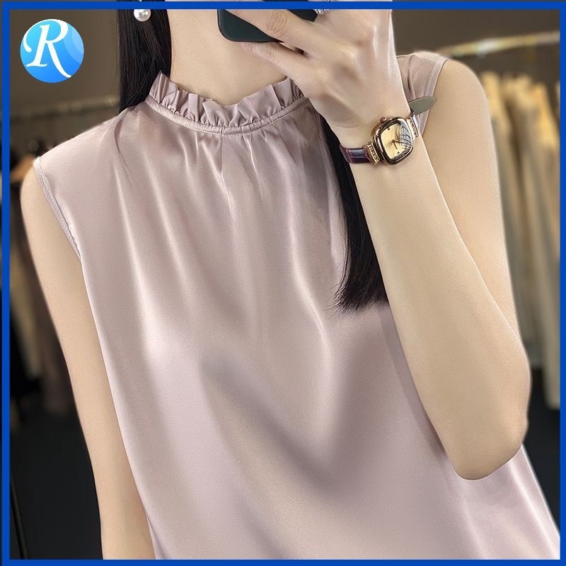 เสื้อแขนกุด ทรงหลวม สีพื้น แฟชั่นฤดูใบไม้ผลิ และฤดูร้อน สําหรับผู้หญิง