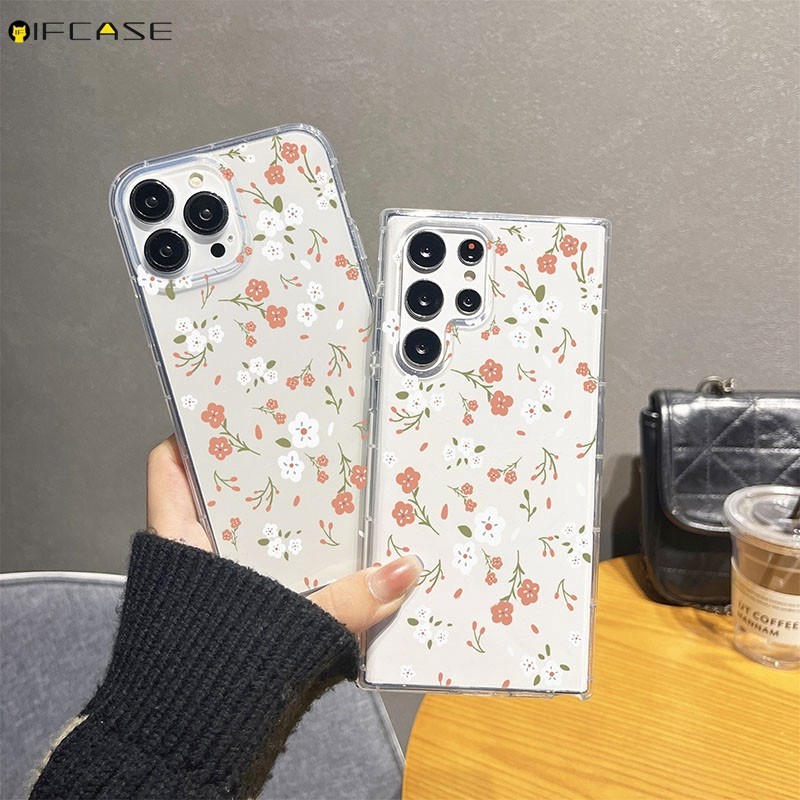 สําหรับ Vivo V30 V29 V27 V25 V23 Pro 5G V29e V27e V23e เคสโทรศัพท ์ ดอกไม ้ น ่ ารักดอกไม ้ ดอกไม ้ โปร ่ งใสสดฤดูร ้ อนสีชมพูสีส ้ มเรียบง ่ ายซิลิโคนกรณีฝาครอบ