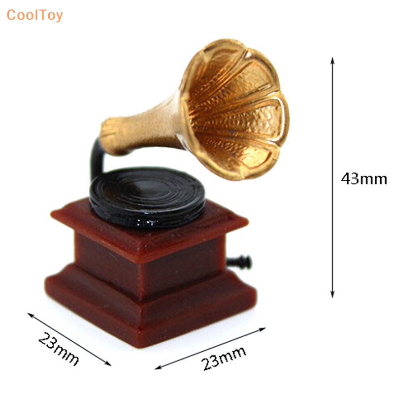Cooltoy โมเดลแผ่นเสียงจิ๋ว 1:12 สไตล์เรโทร สําหรับตกแต่งบ้านตุ๊กตา มาแรง