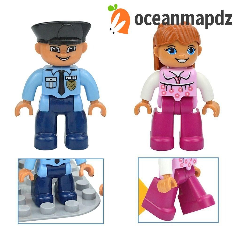 Oceanmapdz Building Block Action Doll, Building Blocks Assembly, Action Figures Compatible Traffic Police Engineer เด ็ กปัจจุบัน