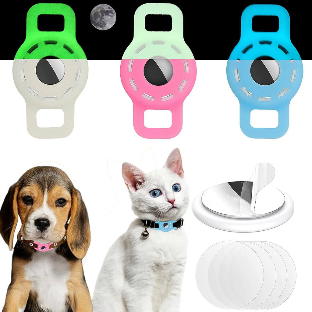Airtag ที่ใส่ปลอกคอแมวสำหรับ Apple Air Tag ที่ใส่ปลอกคอแมวภายใน 1/2 นิ้ว, ที่ใส่ปลอกคอสุนัข Airtag ขนาดเล็ก, ที่ใส่ปลอกคอสัตว์เลี้ยง Airtag และตัวป้องกันสำหรับ Apple Airtag (เรืองแสงในที่มืด)