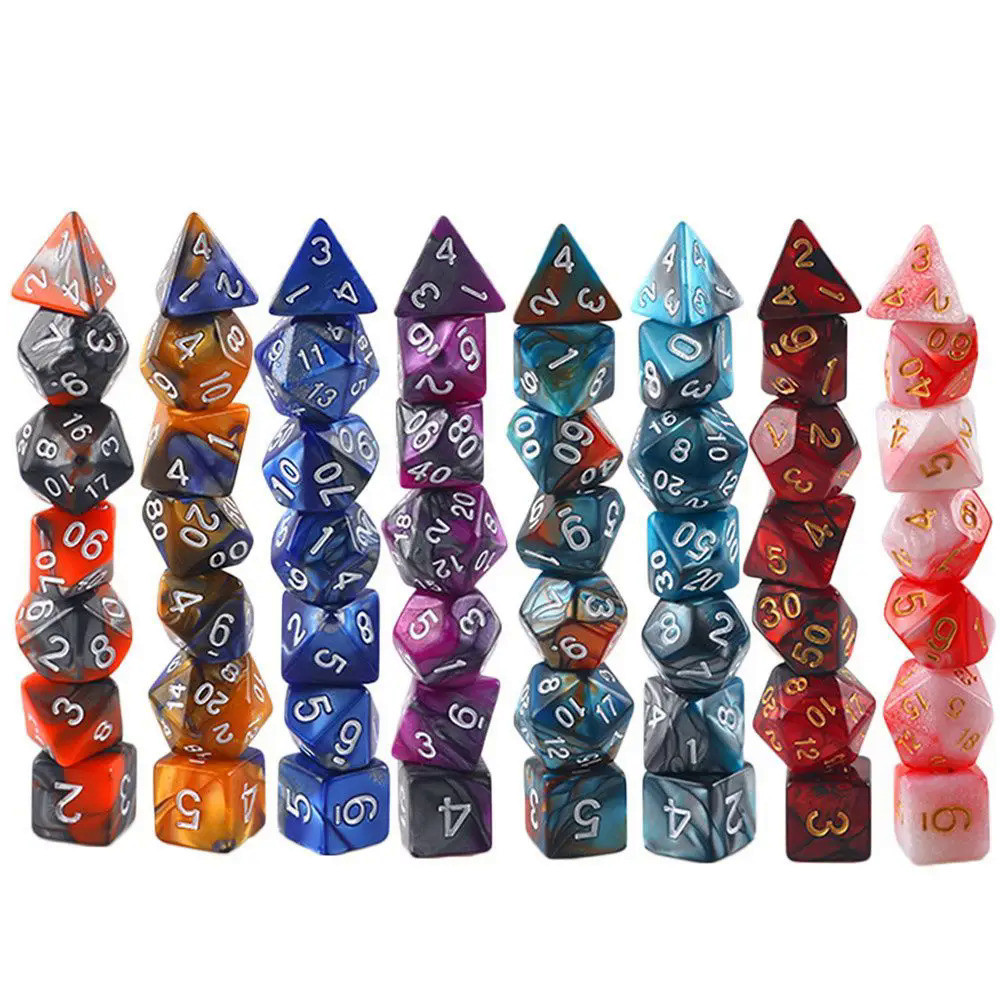 Game Dice For TRPG DND Accessories Multifaceted Two-color Dice Set Polyhedral Dice For Board Card Ga