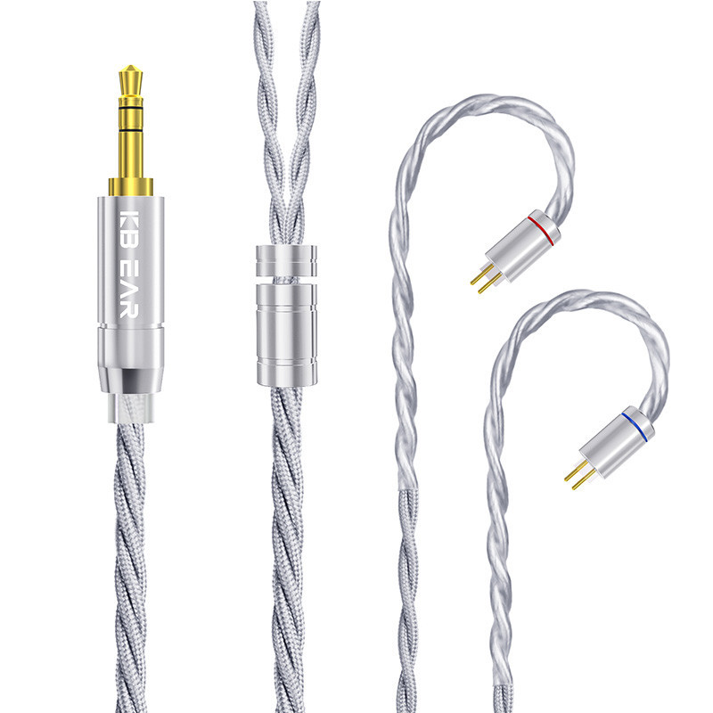 Kbear ST20 5N OCC Sliver-Plated Wire Base Cable 3.5MM/4.4MM 2PIN/2PIN TYPE-C/MMCX/MMCX TYPE-C สําหรั