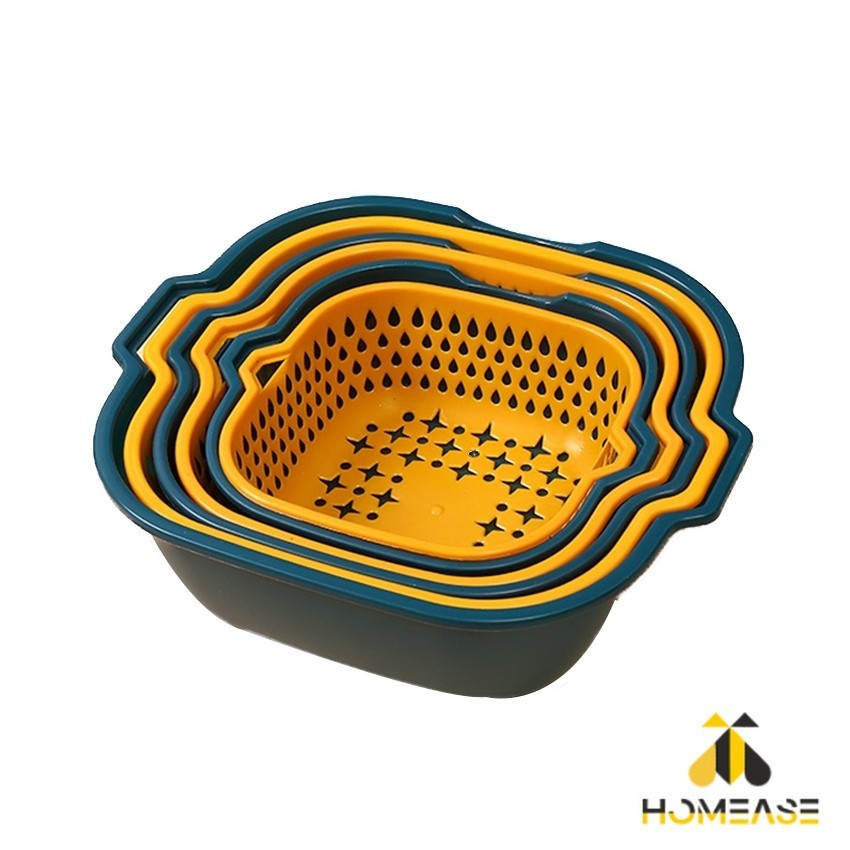 HA ตะกร้าล้างผลไม้ 2ชั้น  2in1 ตะกร้าล้างผัก Basin for washing vegetables
