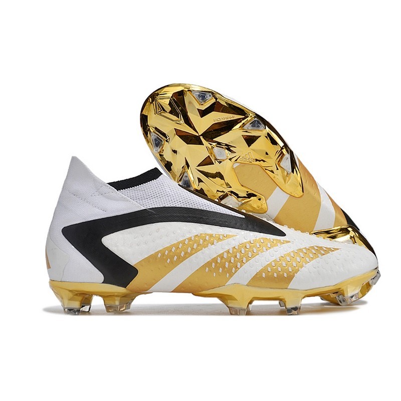 Adidas Falcon Precision Platinum Full Knit Laceless High Top FG Football Cleat