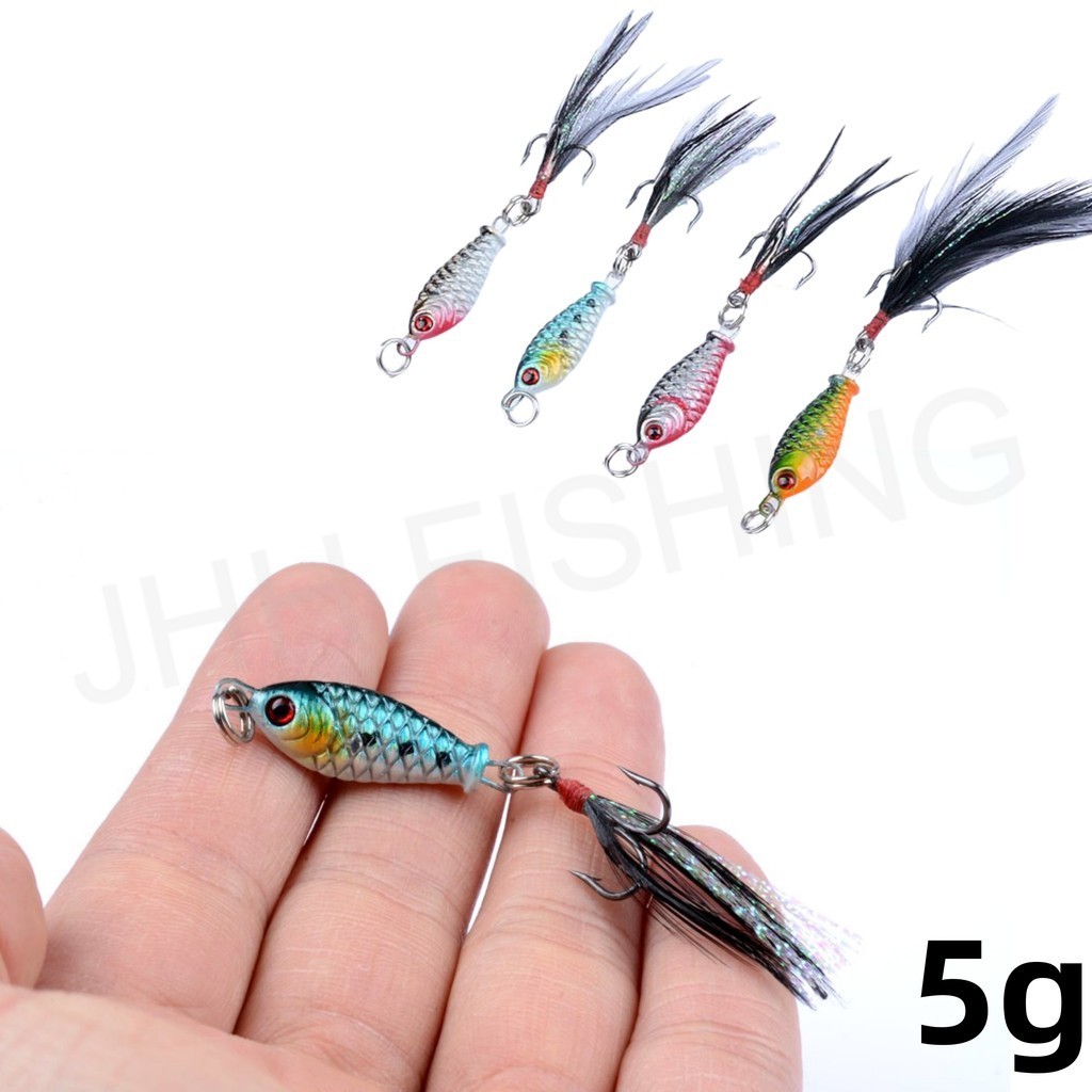 [ 3cm/5g ] Mini jig Lure เหยื ่ อจิ ๊ กโลหะเร ็ วพร ้ อมตะขอ 8 # พร ้ อมสต ็ อก