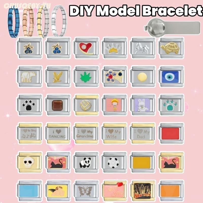 DIY ภาษาอิตาลี เสน่ห์ สร้อยข้อมือ ข้อต่อฟิตติ้ง 9 มม Diy แฟชั ่ นเครื ่ องประดับอุปกรณ ์ เสริม Retro บุคลิกภาพโมดูลสร ้ อยข ้ อมืออุปกรณ ์ เสริมสแตนเลสสีโมดูลสร ้ อยข ้ อมือวันวาเลนไทน ์ สร ้ อยข ้ อมือ