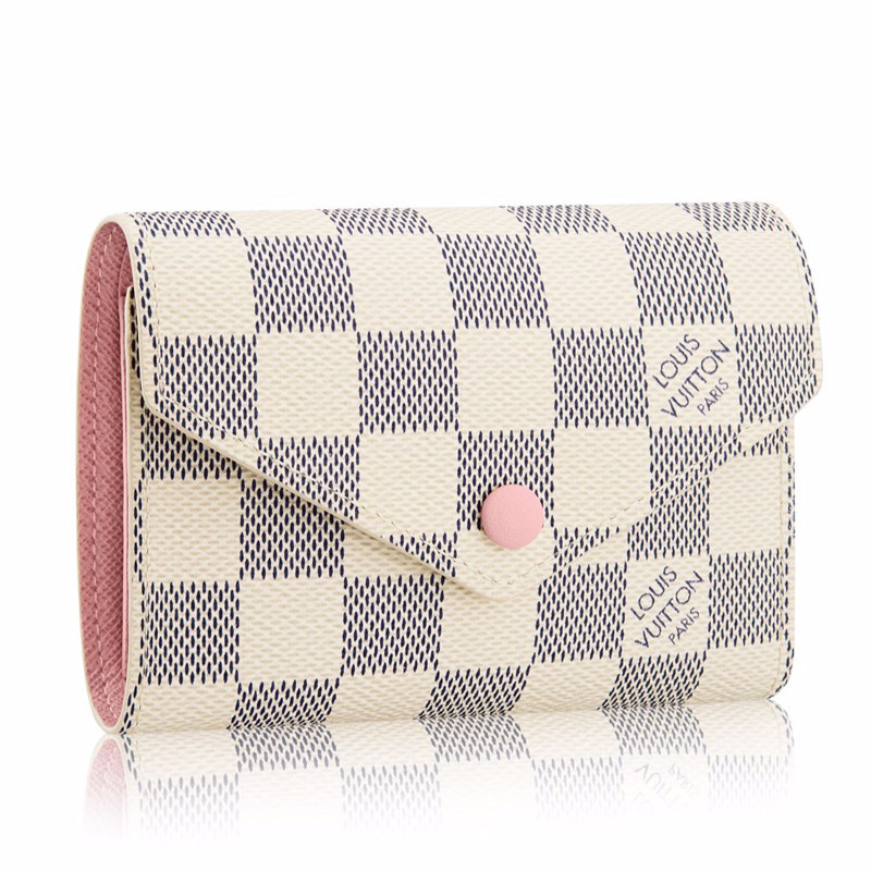 Louis Vuitton Women's Bag VICTORINE Old Flower Checkerboard Buckle Short Wallet Card N61700