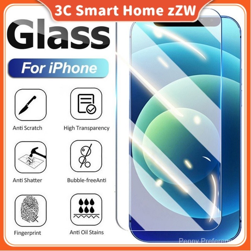 Iphone 15 14 13 12 11 Pro Max 13 Mini 6 6S 7 8 Plus X XR XS Max SE 2020 9H คลุมทั้งหมดกระจกนิรภัยป้องกันหน้าจอ