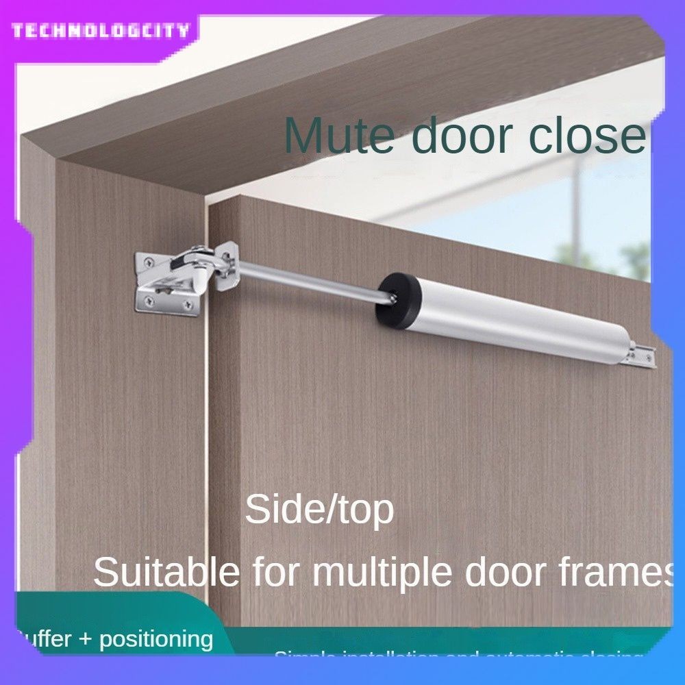 Door Closer Silent Buffer Automatic Door Closer ความดันอากาศ Simple ในครัวเรือน Non hole Door Closer บานพับประตูที ่ มองไม ่ เห ็ น