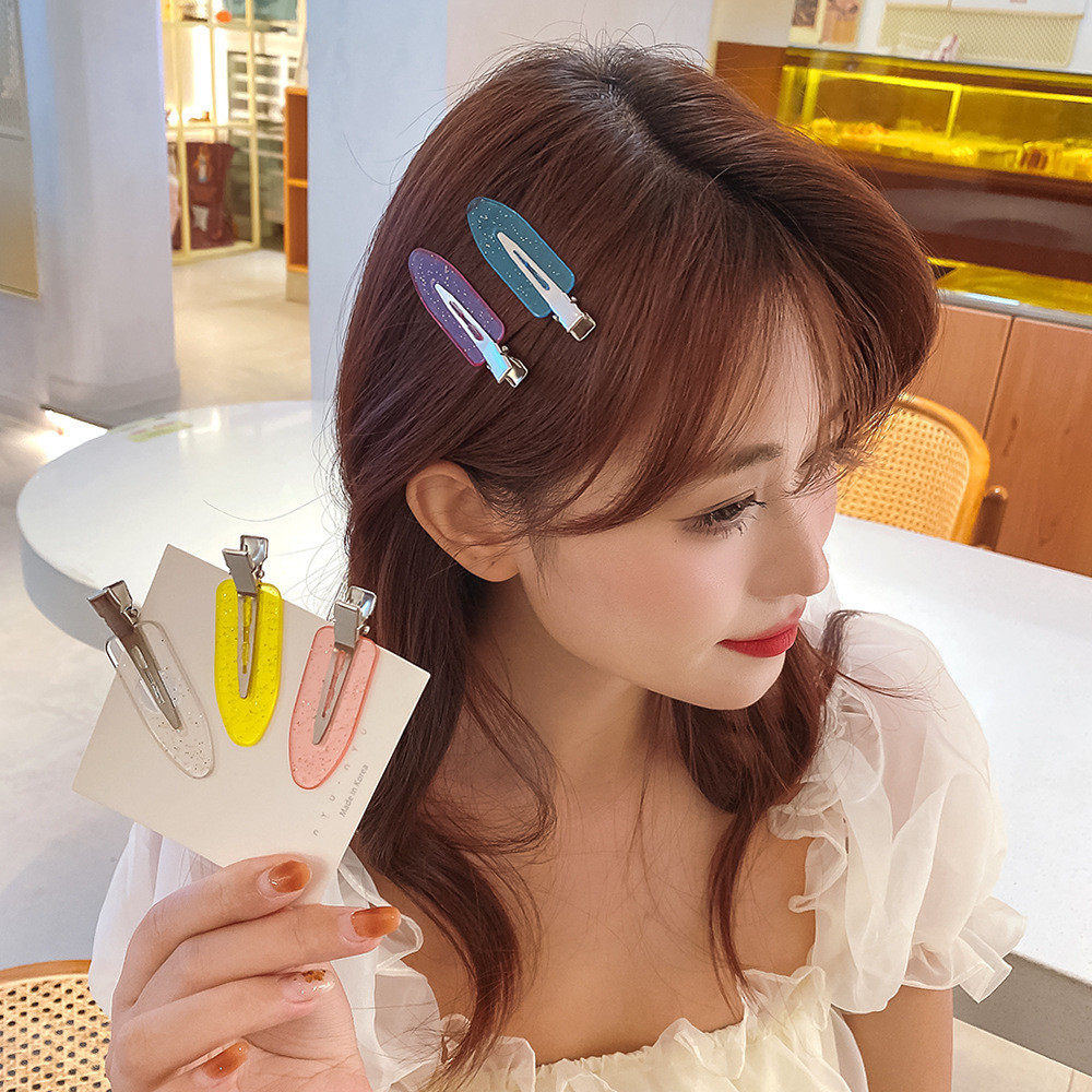 1 บาท แฟชั่น เกาหลี INS เงาเป ดกิ บติดผมกิ บติดผมโลหะผมแฟชั นที มีสีสัน Bangs คลิปสาวอุปกรณ เสริมผม