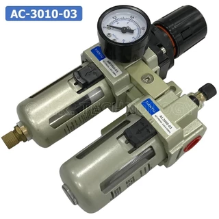 TIANYU AC ชุดกรองลมแบบ 2 ตอน FRL 2 Unit Combination AC Air Filter, Regulator & Lubricator (Auto/Manual Drain)