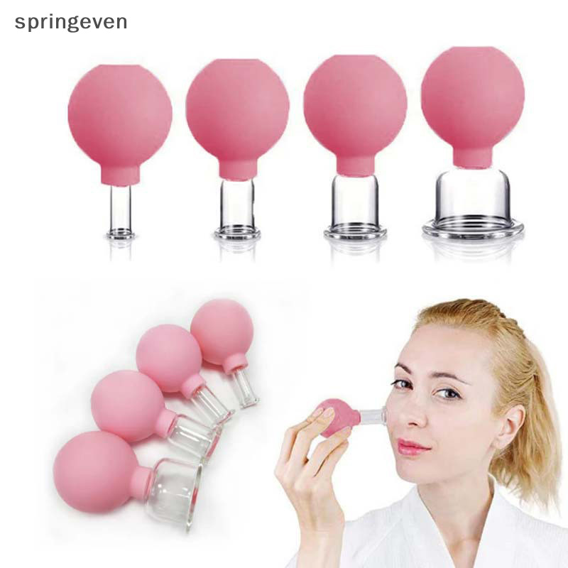 [springeven] 1pc สีฟ้าสีชมพูถ้วยสูญญากาศ PVC หัวแก้วดูดนวดร่างกายครอบครัว Meridian การฝังเข็มขวดบําบ