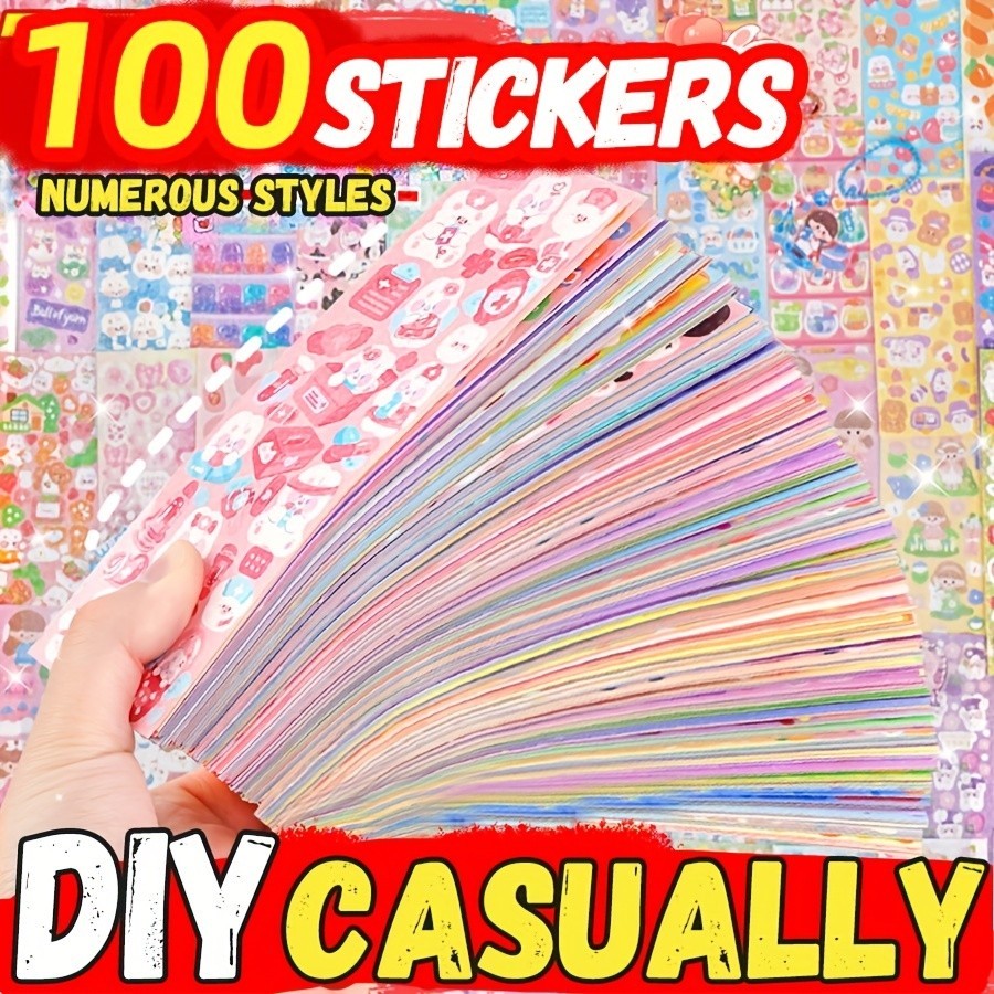 [พร้อมส่ง]100/80/60/40/20PCS Kawaii สติกเกอร์ ลายการ์ตูนน่ารัก ขนาดเล็ก แบบสร้างสรรค์ DIY สําหรับติดตกแต่งสมุดบัญชี