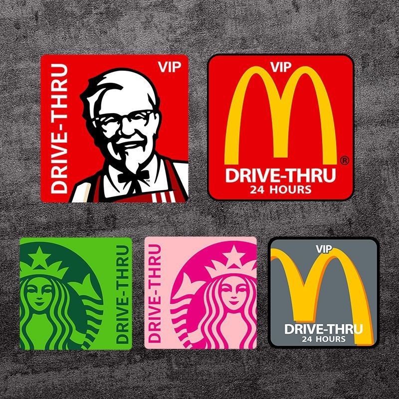 Mcdonalds, สติ๊กเกอร์ไฟฟ้าสถิต KFC, สติ๊กเกอร์ติดรถ JDM, รอยขีดข่วนแบรนด์อินเทรนด์, การปิดกั้นสติกเกอร์สะท้อนแสงกระจกหน้า 10X10cm