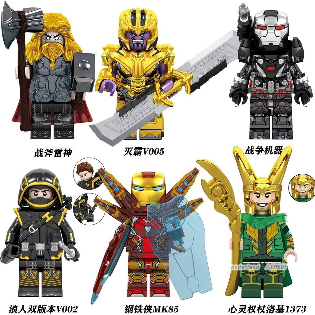 ใช ้ งานร ่ วมกับ Lego Marvel Avengers Iron Man Venom Thanos ทีมอเมริกัน Thor Loki Building Blocks Minifigure ของเล ่ น