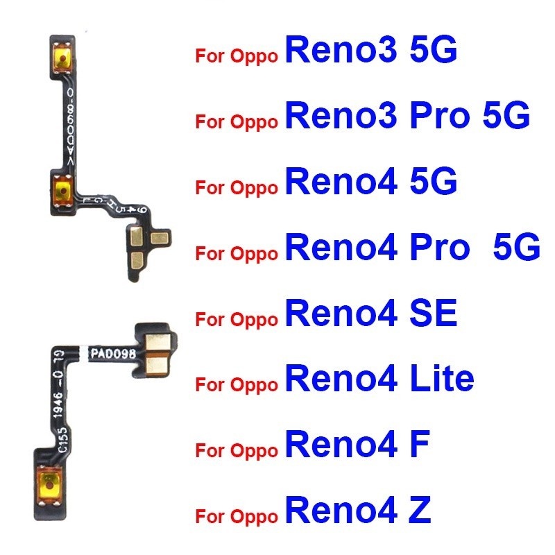 Power Volume Flex Cable สําหรับ OPPO Reno 4 5 3 Pro 4 Pro 4SE 4 Lite 4F 4Z 4G 5G อะไหล่
