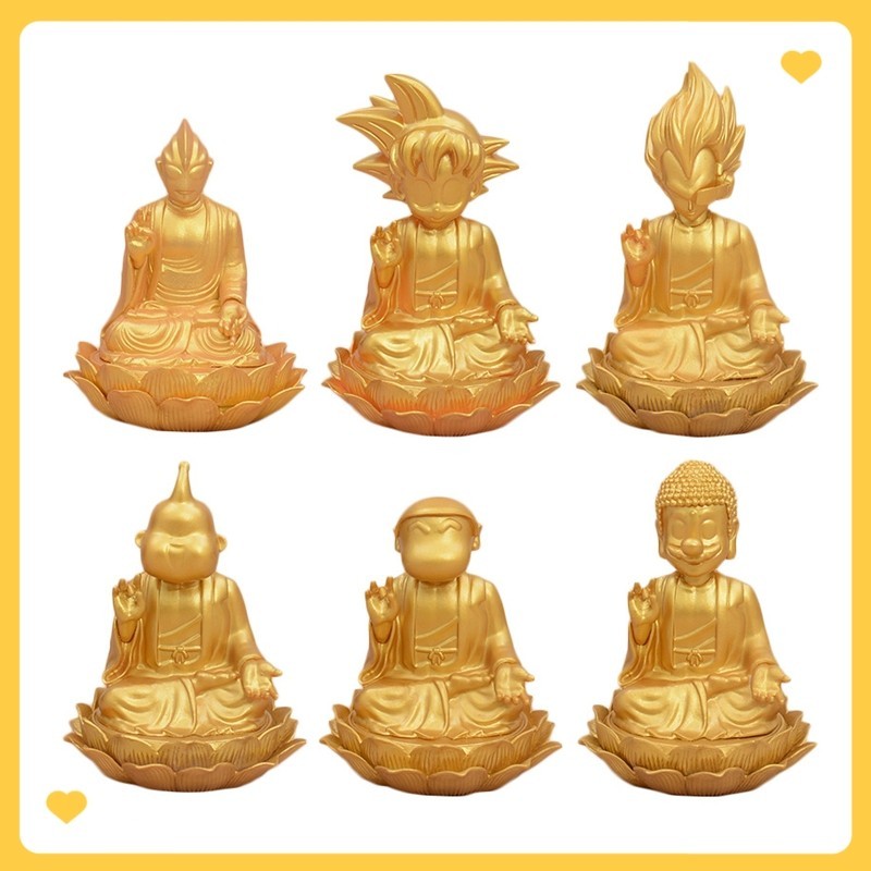 6 รูปแบบอะนิเมะรูป Bodhisattva Ultraman Goku Vegeta Buu Mario ตัวเลข Avalokitesvara Golden Body พระพุทธรูป PVC ของเล ่