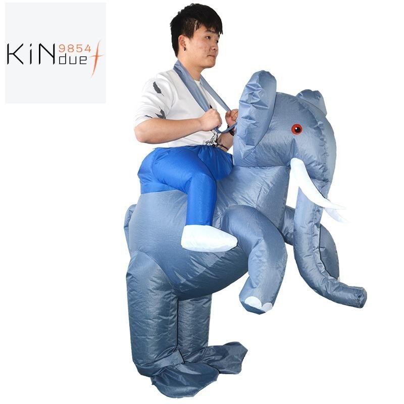 【kindue9854f 】Inflatable Elephant Costume Party Carnival คอสเพลย ์ ชุดฮาโลวีน Blow Up ชุดสัตว ์ สําหรับผู ้ หญิงผู ้ ชายเด ็ ก