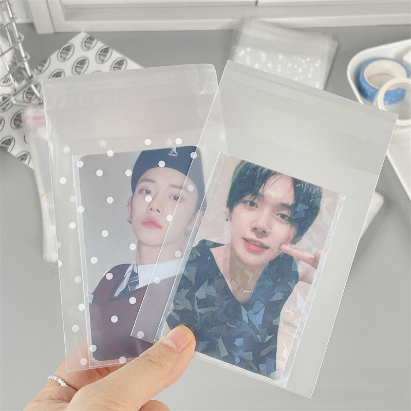 50 ชิ ้ น Matte Dots ถุงปิดผนึก Toploader แขน Photocard บรรจุภัณฑ ์ กระเป ๋ า Self กาวกระเป ๋ า