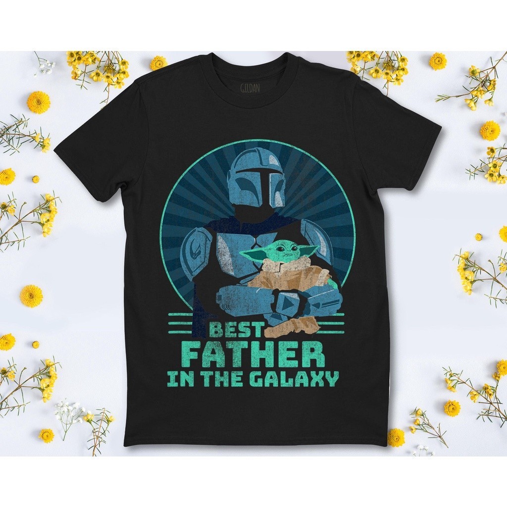 2024 XUF เสื้อยืด พิมพ์ลาย Star Wars The Mandalorian & Grogu Best Father's Day สําหรับผู้ชาย_05