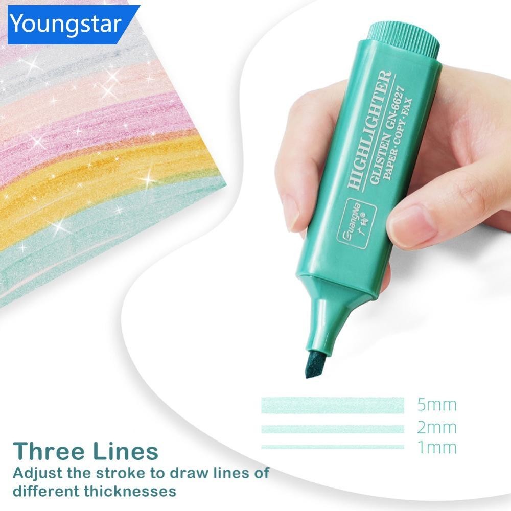 [ForeverYoung ] 8สี/set Metallic Highlighter Fluorescent Glitter Markers หมายเหตุ Shining ปากกาสําหร