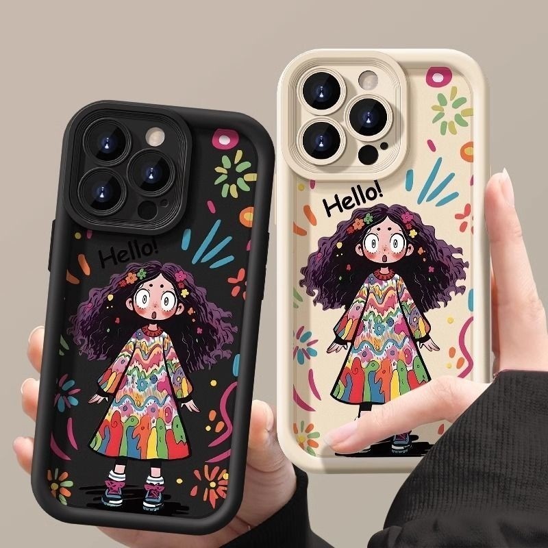 เหมาะสําหรับ iPhone 11 12 ProMax X XR XSMax SE 7 Plus 8 Plus iPhone 13 Pro Max iPhone 14 15 Pro Max การ์ตูนรายการขายร้อนสาวเคสโทรศัพท์นุ่ม INS
