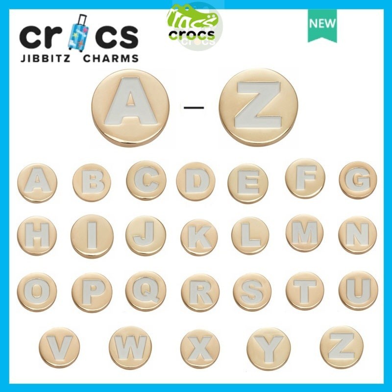 Jibbitz charms crocs รองเท้าหัวเข็มขัดรองเท้าอุปกรณ์เสริมดอกไม้ jibbitz รองเท้าหัวเข็มขัดโลหะ AZ Hole รองเท้าอุปกรณ์เสริม diy Creative อุปกรณ์เสริมตัวอักษรรวมกัน