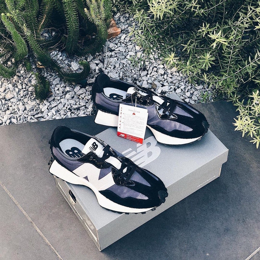 W 327 Black Silk Black Grey Black White N-Shaped Retro Shoes Heightened WS327SFC