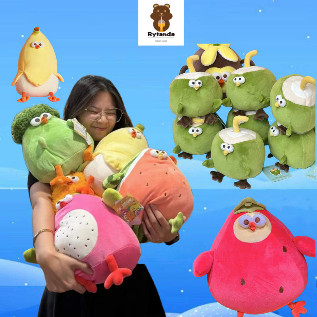 Rytanda 24h Shipping ตุ๊กตาไก่ผลไม้ ของเล่นเด็กFruit Chicken Plush Toysใหม่ผลไม้เจี๊ยบตุ๊กตาของเล่นตลกเจี๊ยบตุ๊กตานุ่มหมอนขนาดใหญ่สำหรับเด็กของขวัญวันเกิด