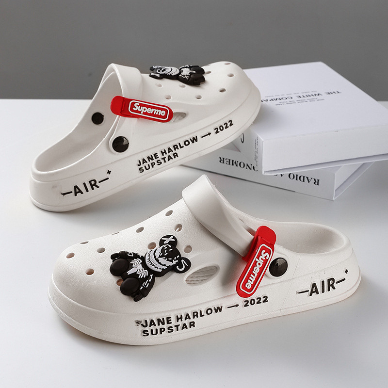 รองเท้าแตะผู้ชาย New Korean Fashion EVA Cave shoes รองเท้าแตะแพลตฟอร์มคู่ รองเท้าชายหาดพื้นนุ่มลําลองกันลื่น