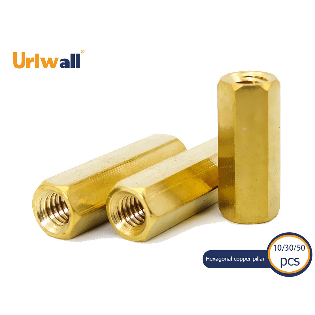 Urlwall M3 M2.5 M2 M4 Hex หญิงทองเหลือง Standoff Spacer ฐานหกเหลี่ยม PCB เมนบอร์ด Spacer Hollow Pillars