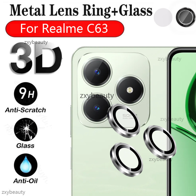 Realme C63 C61 2024 NFC 4Gกล้องเลนส์Protectorแก้วสําหรับRealmeC63 C63NFC 5G RealmeC61 กลับเลนส์โลหะProtectorแหวนฝาครอบ