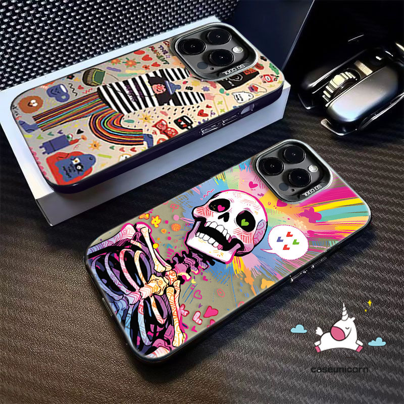 SAMSUNG สําหรับsamsung A24 A25 A05s A32 A14 A35 A15 A12 A34 A05 A54 A13 A10s A30s A50 A20 A23 A03s A52 A52 A21s A50s A53 A31s A50s A50s A50s A50s A50s A31 โครงกระดูกตลกกรณีสายรุ้งสาว