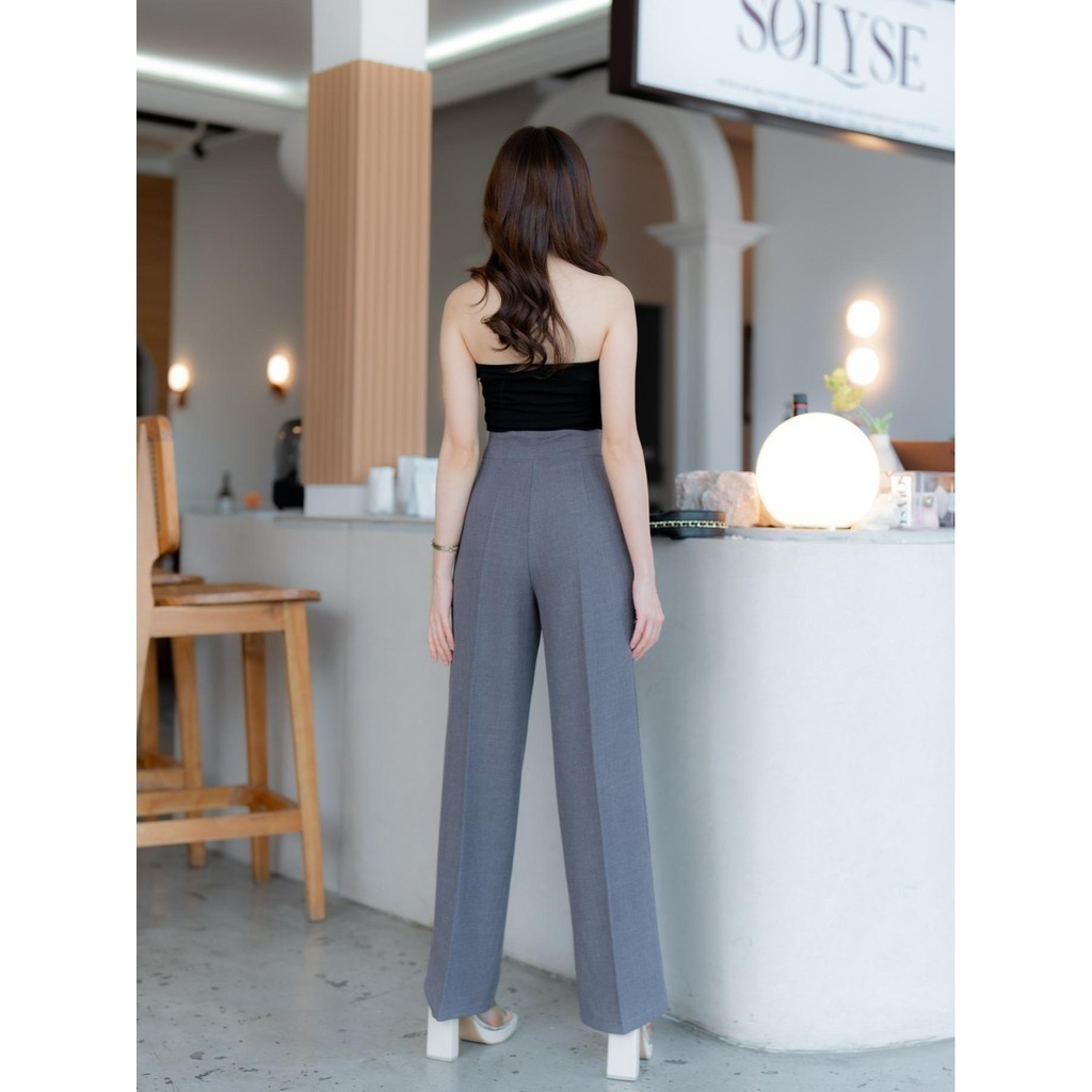 G92 กางเกงขากระบอกกลาง ตะขอหน้า ผ้าฟอร์ร่า เอวสูง - รูปที่ 5