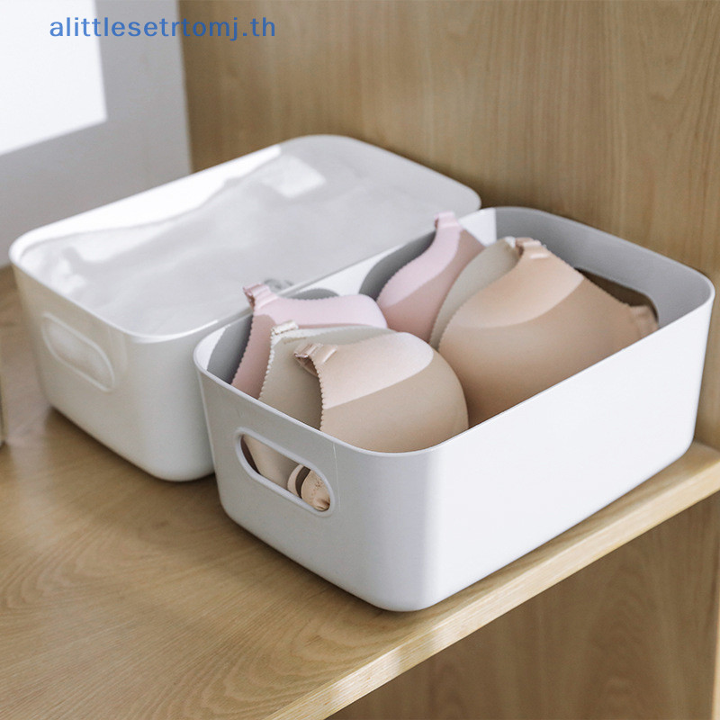 Alittlese Storage Organizer กล่องเดสก์ท็อปเครื่องสําอางจัดเก็บ Sundries Organizer ตะกร้าเก็บพลาสติกขนม Home Kitchen กล่องเก็บ TH