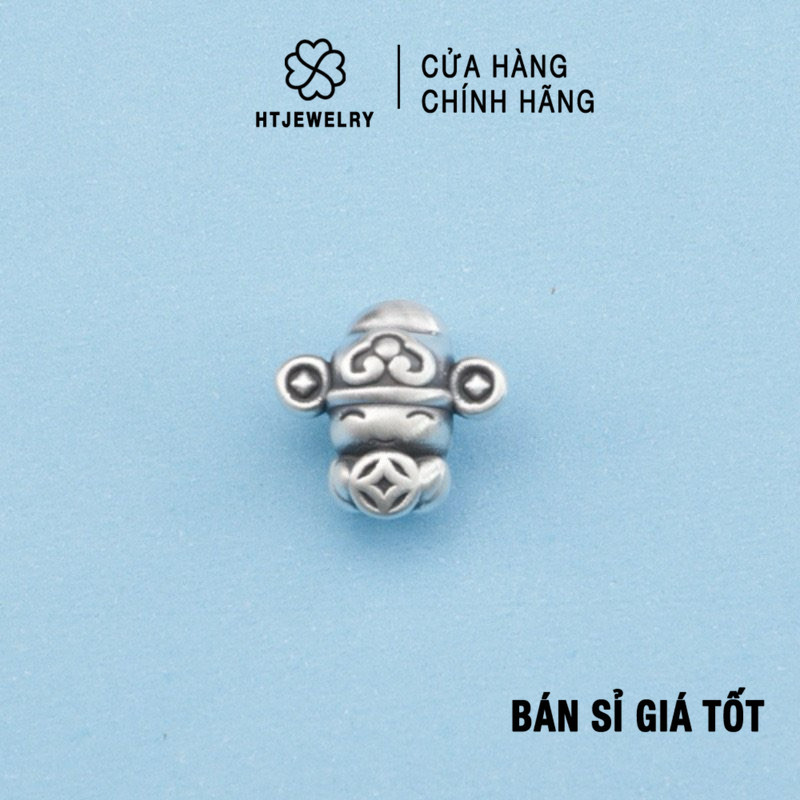 [S999 Silver] HTJEWELRY God of Wealth 3D Silver Charm PH954