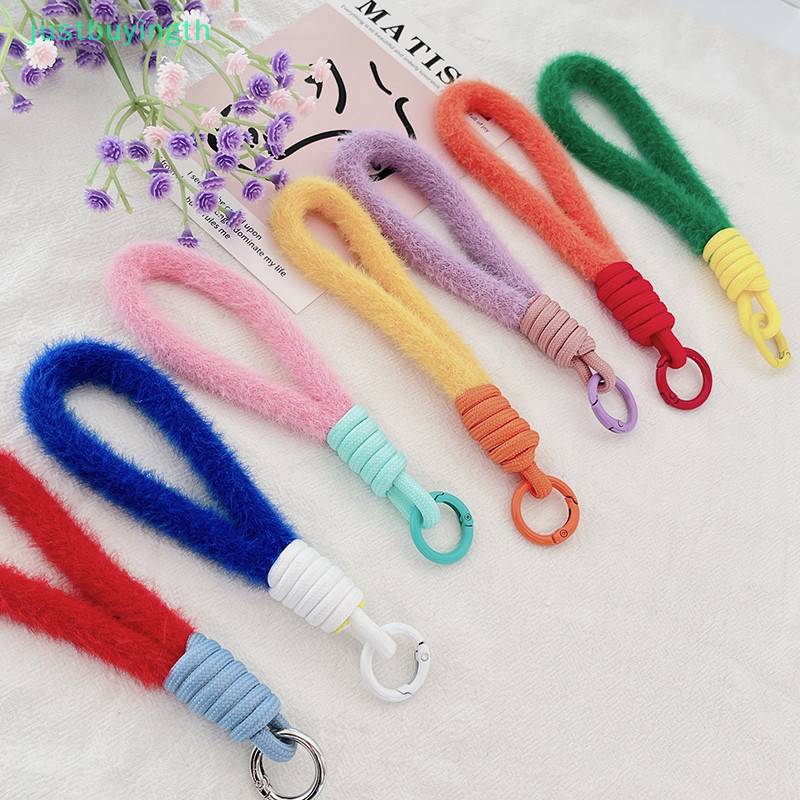 [JBTH] Creative Plush พวงกุญแจสั้นเคสโทรศัพท์ Anti Lost เชือก Lanyard พวงกุญแจรถแฟชั่น DIY กระเป๋าเป้สะพายหลังอุปกรณ์ตกแต่ง [JB]