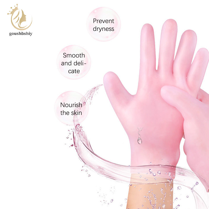 [goushbshiy] Exfoliaag And Preveng Dryness Spa Silicone Socks ถุงเท้าเจลให้ความชุ่มชื้น Cracked Dead Skin ลบเท้า/มือ TH