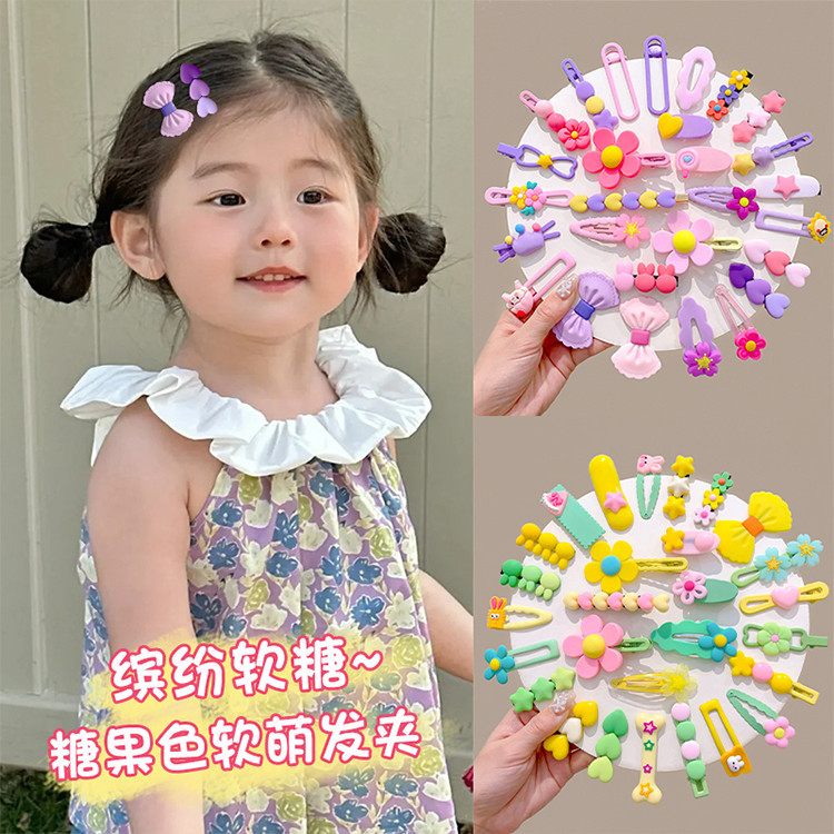 14 ชิ้นชุด Dopamine สี Hairpin ชุดสาวน่ารักคลิปผมเด็กทารกด้านข้าง Bangs คลิปเกาหลีแฟชั่น Headwear