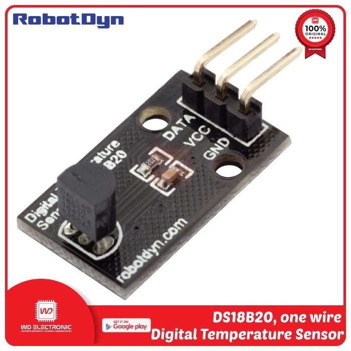 DC99 ROBOTDYN DS18B20 เซ็นเซอร์อุณหภูมิดิจิทัล DS18B20 โมดูล