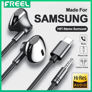 Usb Type C หูฟัง HiFi Bass ระบบควบคุมระดับเสียง Mic 3.5 มม.หูฟังแบบมีสายสําหรับ Galaxy S24 S23 S22 S21 Ultra iPhone 15 Pro Max 15Plus