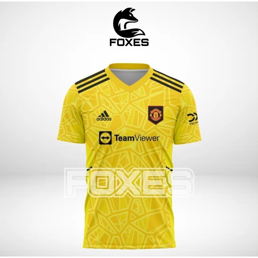 เสื้อผู้รักษาประตูแมนเชสเตอร์ยูไนเต็ด 2022-2023 เสื้อฟุตบอลพิมพ์ลาย Dri-fit