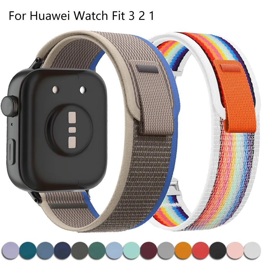ไนลอน Trail Loop Band สําหรับ Huawei นาฬิกา Fit 3 2 1 สร้อยข้อมือกีฬานาฬิกาสําหรับ Huawei นาฬิกา Fit