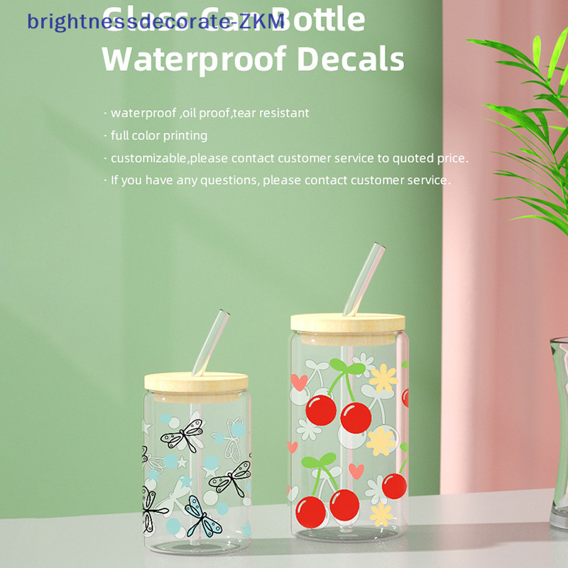 [brightnessdecorate] 3d UV DTF Transfers สติกเกอร์ 16oz ถ้วยห่อการ์ตูนโบว์พิมพ์สําหรับ DIY แก้วเซรามิคโลหะหนัง [TH]