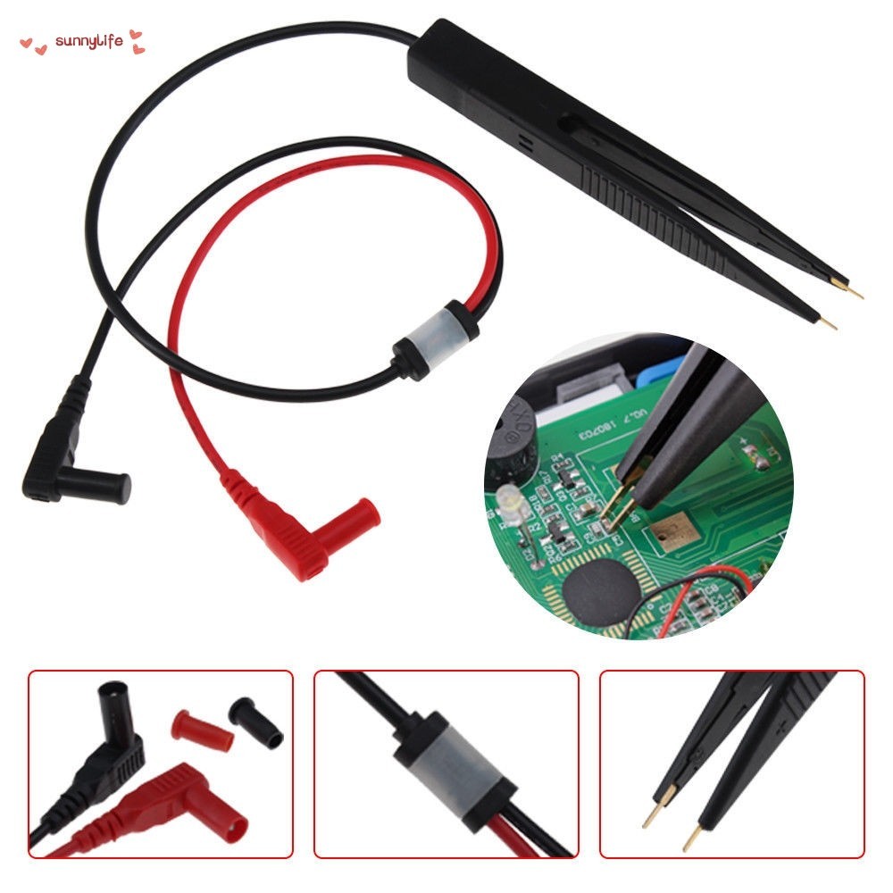【Sunnylife 】SMD Inductor Tester Clip Probe Tweezers สําหรับตัวเก ็ บประจุมัลติมิเตอร ์ ตัวต ้ านทาน