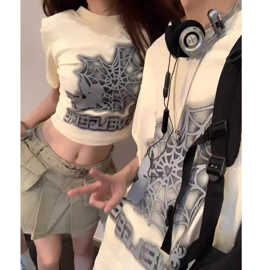 🌈พร้อมส่ง🌈   แขนสั้น เสื้อผ้าคู่รัก เสื้อยืดยอดฮิตสไตล์ญี่ปุ่นและเกาหลี   เสื้อยืดแขนสั้น ใส่สบาย