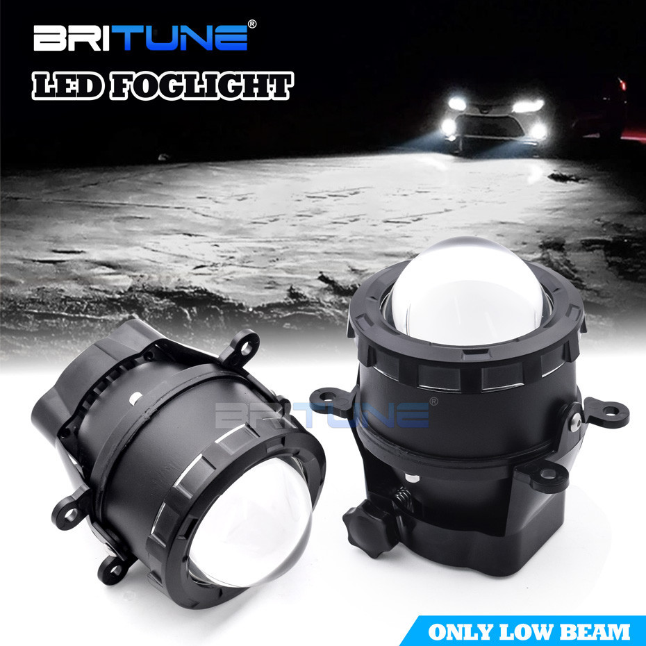 Low Beam LED 3 นิ้วหมอกโคมไฟสําหรับ Ford Focus MK2 MK3/Fiesta/Ranger/S-max/Honda Accord City Civic CR-V Jazz H11 LED หมอกไฟสปอตไลท์โปรเจคเตอร์เลนส์