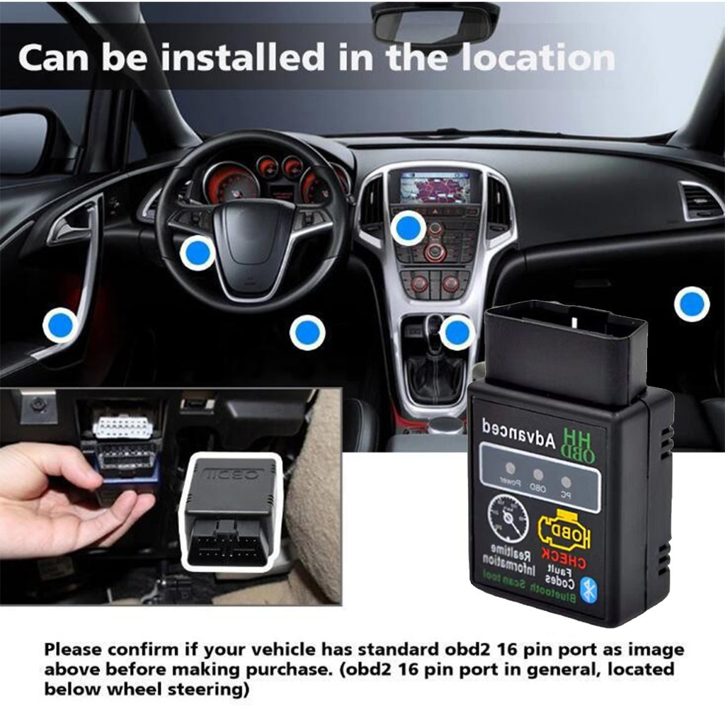 ร้านคนไทย! เครื่องสแกนเนอร์รถยนต์OBD2 ELM327 HHOBD V2.1-7  Bluetooth V1.5-9 รองรับAndroid IOS
